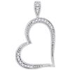 Image 1 : 10KT White Gold 0.05CTW-Diamond HEART PENDANT