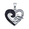 Image 1 : 925 Sterling Silver White 0.17CTW DIAMOND HEART PENDANT
