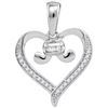 Image 1 : 10KT White Gold 0.08CTW DIAMOND HEART PENDANT