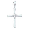 Image 1 : 10KT White Gold 0.05CTW DIAMOND LADIES CROSS PENDANT