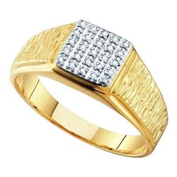 10K Yellow-gold 0.12CT DIAMOND FASHION MENS RING