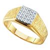 Image 1 : 10K Yellow-gold 0.12CT DIAMOND FASHION MENS RING