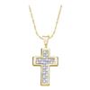 Image 1 : 14KT Yellow Gold 0.25CTW DIAMOND CROSS PENDANT