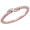 Image 1 : 10kt Rose Gold Womens Round Diamond Crossover Stackable