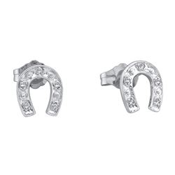 Sterling Silver Natural Diamond Accent Lucky Horseshoe