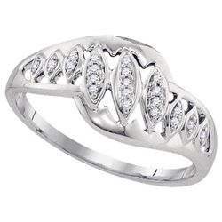 10KT White Gold 0.06CTW DIAMOND FASHION RING