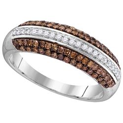 10KT White Gold 0.51CTW COGNAC DIAMOND FASHION RING