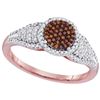 Image 1 : 10KT Rose Gold 0.33CTW DIAMOND MICRO-PAVE BRIDAL RING