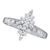 Image 1 : 925 Sterling Silver White 0.10CTW DIAMOND CLUSTER RING