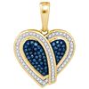 Image 1 : 10K Yellow-gold 0.25CTW DIAMOND HEART PENDANT