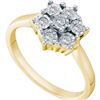 Image 1 : 925 Sterling Silver Yellow 0.10CTW DIAMOND FLOWER RING