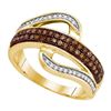 Image 1 : 10KT Yellow Gold 0.33CTW COGNAC DIAMOND MICRO-PAVE RING