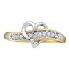 Image 1 : 10KT Yellow Gold 0.05CTW DIAMOND HEART RING