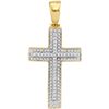 Image 1 : 10kt Yellow Gold Mens Round Diamond Christian Cross Rai