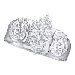 10KT White Gold 0.12CTW DIAMOND 'MOM' RING