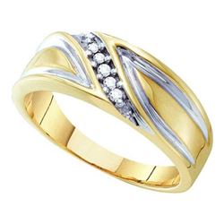 10K Yellow-gold 0.10CTW DIAMOND MENS FASHION BAND