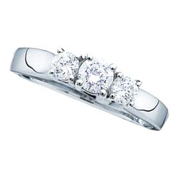 14KT White Gold 0.25CTW DIAMOND 3 STONE RING(SUPREME)