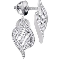 10KT White Gold 0.16CTW DIAMOND MICRO-PAVE EARRINGS