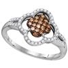 Image 1 : 10KT White Gold 0.33CTW COGNAC DIAMOND FASHION RING