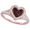 Image 1 : 10KT Rose Gold 0.20CTW DIAMOND MICRO-PAVE RING