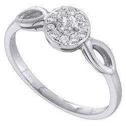 10KT White Gold 0.25CTW ROUND DIAMOND LADIES FASHION RI