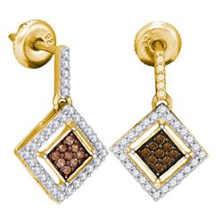 10K Yellow-gold 0.50CTW DIAMOND MICRO-PAVE EARRING