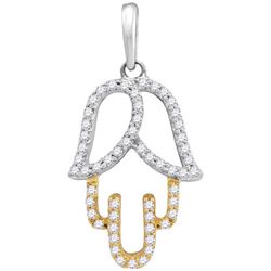 10KT White Gold Two Tone 0.18CTW DIAMOND FASHION PENDAN