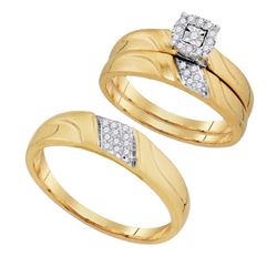 10K Yellow-gold 0.19CTW DIAMOND FASHION TRIO SET