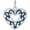 Image 1 : 10KT White Gold 0.50CTW BLUE DIAMOND FASHION PENDANT