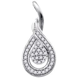 10KT White Gold 0.10CTW DIAMOND MICRO-PAVE PANDANT