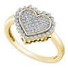 Image 1 : 10K Yellow-gold 0.28CT DIAMOND FASHION HEART RING
