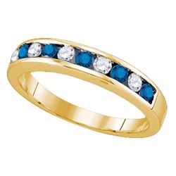 10KT Yellow Gold 0.53CT BLUE DIAMOND INVISIBLE BAND