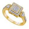 Image 1 : 10KT Yellow Gold 0.20CTW DIAMOND MICRO PAVE RING