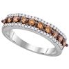 Image 1 : 10KT White Gold 0.60CTW COGNAC DIAMOND FASHION RING