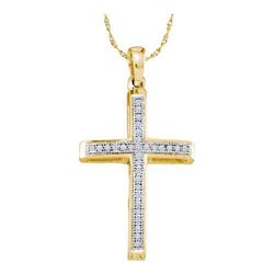10KT Yellow Gold 0.08CTW DIAMOND CROSS PENDANT