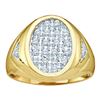 Image 1 : 10KT Yellow Gold 0.25CTW DIAMOND CLUSTER MEN RING