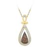 Image 1 : 10K Yellow-gold 0.25CTW COGNAC DIAMOND FASHION PENDANT
