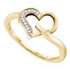 Image 1 : 10KT Yellow Gold 0.04CTW DIAMOND HEART RING
