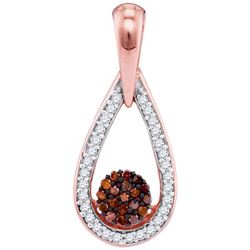 10KT Rose Gold 0.15CTW RED DIAMOND MICRO-PAVE PENDANT