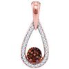 Image 1 : 10KT Rose Gold 0.15CTW RED DIAMOND MICRO-PAVE PENDANT