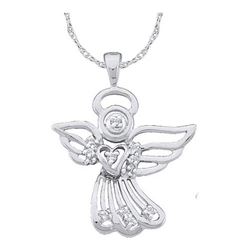 10KT White Gold 0.10CTW DIAMOND FASHION PENDANT