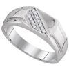 Image 1 : 10KT White Gold 0.08CTW DIAMOND MENS FASHION BAND