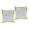 Image 1 : 10KT Yellow Gold 0.05CTW DIAMOND MICRO PAVE EARRINGS