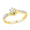 Image 1 : 10K Yellow-gold 0.16CTW DIAMOND FASHION RING