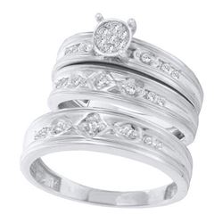 10KT White Gold 0.26 CT DIAMOND FASHION TRIO SET