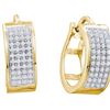 Image 1 : 925 Sterling Silver Yellow 0.25CT DIAMOND MICRO PAVE HO