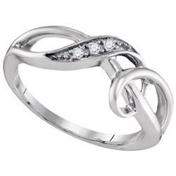 925 Sterling Silver White 0.03CT DIAMOND FASHION RING