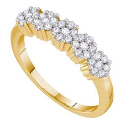 14KT Yellow Gold 0.25CTW DIAMOND FLOWER RING