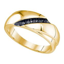 10KT Yellow Gold 0.12CT DIAMOND FASHION MENS BAND