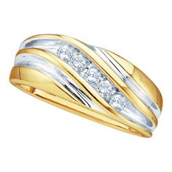 10KT Yellow Gold 0.25CTW DIAMOND FASHION MENS BAND